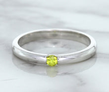 Load image into Gallery viewer, 0.10ct Round Yellow Sapphire Ring in 18K White Gold