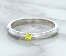Load image into Gallery viewer, 0.10ct Round Yellow Sapphire Ring in 18K White Gold