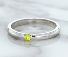 Load image into Gallery viewer, 0.10ct Round Yellow Sapphire Ring in 18K White Gold