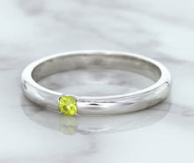 Load image into Gallery viewer, 0.10ct Round Yellow Sapphire Ring in 18K White Gold