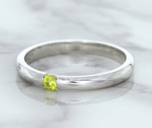 Load image into Gallery viewer, 0.10ct Round Yellow Sapphire Ring in 18K White Gold