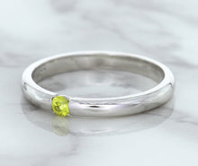 Load image into Gallery viewer, 0.10ct Round Yellow Sapphire Ring in 18K White Gold