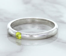 Load image into Gallery viewer, 0.10ct Round Yellow Sapphire Ring in 18K White Gold