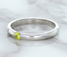 Load image into Gallery viewer, 0.10ct Round Yellow Sapphire Ring in 18K White Gold