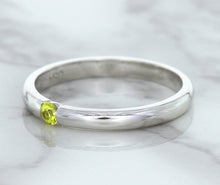 Load image into Gallery viewer, 0.10ct Round Yellow Sapphire Ring in 18K White Gold