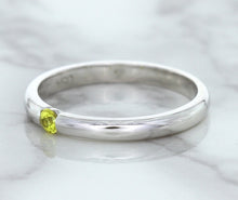 Load image into Gallery viewer, 0.10ct Round Yellow Sapphire Ring in 18K White Gold