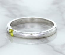 Load image into Gallery viewer, 0.10ct Round Yellow Sapphire Ring in 18K White Gold