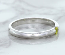 Load image into Gallery viewer, 0.10ct Round Yellow Sapphire Ring in 18K White Gold