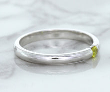 Load image into Gallery viewer, 0.10ct Round Yellow Sapphire Ring in 18K White Gold