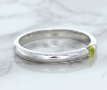 Load image into Gallery viewer, 0.10ct Round Yellow Sapphire Ring in 18K White Gold