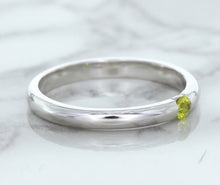 Load image into Gallery viewer, 0.10ct Round Yellow Sapphire Ring in 18K White Gold