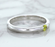 Load image into Gallery viewer, 0.10ct Round Yellow Sapphire Ring in 18K White Gold