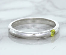 Load image into Gallery viewer, 0.10ct Round Yellow Sapphire Ring in 18K White Gold