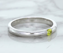 Load image into Gallery viewer, 0.10ct Round Yellow Sapphire Ring in 18K White Gold