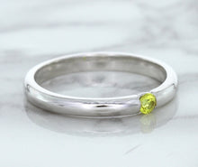 Load image into Gallery viewer, 0.10ct Round Yellow Sapphire Ring in 18K White Gold