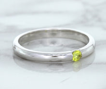 Load image into Gallery viewer, 0.10ct Round Yellow Sapphire Ring in 18K White Gold
