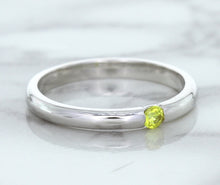Load image into Gallery viewer, 0.10ct Round Yellow Sapphire Ring in 18K White Gold