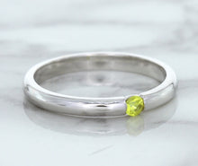 Load image into Gallery viewer, 0.10ct Round Yellow Sapphire Ring in 18K White Gold