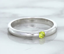 Load image into Gallery viewer, 0.10ct Round Yellow Sapphire Ring in 18K White Gold