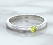 Load image into Gallery viewer, 0.10ct Round Yellow Sapphire Ring in 18K White Gold