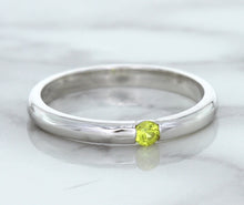 Load image into Gallery viewer, 0.10ct Round Yellow Sapphire Ring in 18K White Gold