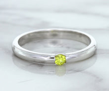 Load image into Gallery viewer, 0.10ct Round Yellow Sapphire Ring in 18K White Gold
