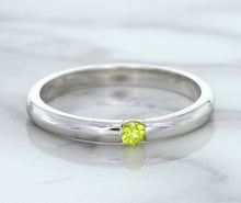 Load image into Gallery viewer, 0.10ct Round Yellow Sapphire Ring in 18K White Gold