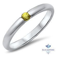 Load image into Gallery viewer, 0.10ct Round Yellow Sapphire Ring in 18K White Gold