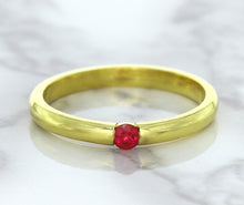 Load image into Gallery viewer, 0.10ct Round Ruby Ring in 18K Yellow Gold