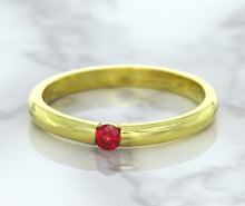 Load image into Gallery viewer, 0.10ct Round Ruby Ring in 18K Yellow Gold