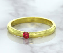 Load image into Gallery viewer, 0.10ct Round Ruby Ring in 18K Yellow Gold