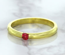 Load image into Gallery viewer, 0.10ct Round Ruby Ring in 18K Yellow Gold