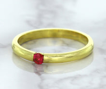 Load image into Gallery viewer, 0.10ct Round Ruby Ring in 18K Yellow Gold