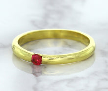 Load image into Gallery viewer, 0.10ct Round Ruby Ring in 18K Yellow Gold