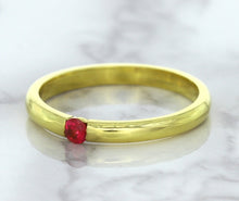 Load image into Gallery viewer, 0.10ct Round Ruby Ring in 18K Yellow Gold