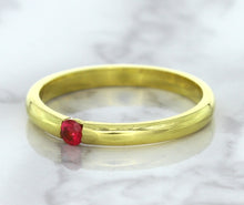 Load image into Gallery viewer, 0.10ct Round Ruby Ring in 18K Yellow Gold