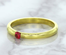 Load image into Gallery viewer, 0.10ct Round Ruby Ring in 18K Yellow Gold