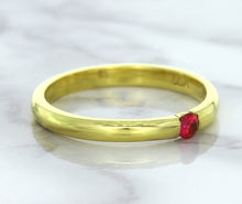 Load image into Gallery viewer, 0.10ct Round Ruby Ring in 18K Yellow Gold