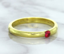 Load image into Gallery viewer, 0.10ct Round Ruby Ring in 18K Yellow Gold