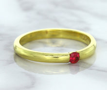 Load image into Gallery viewer, 0.10ct Round Ruby Ring in 18K Yellow Gold