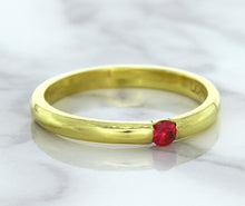 Load image into Gallery viewer, 0.10ct Round Ruby Ring in 18K Yellow Gold