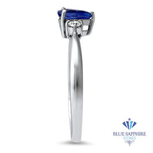 Load image into Gallery viewer, 0.59ct Pear Blue Sappire Ring with diamond accents in 14K White Gold