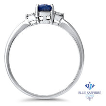 Load image into Gallery viewer, 0.59ct Pear Blue Sappire Ring with diamond accents in 14K White Gold
