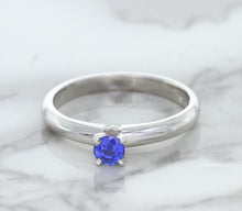 Load image into Gallery viewer, 0.28ct Round Blue Sapphire Ring in 14K White Gold