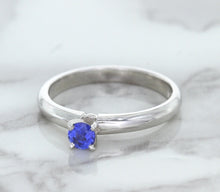 Load image into Gallery viewer, 0.28ct Round Blue Sapphire Ring in 14K White Gold