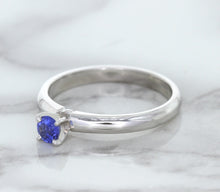 Load image into Gallery viewer, 0.28ct Round Blue Sapphire Ring in 14K White Gold