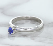 Load image into Gallery viewer, 0.28ct Round Blue Sapphire Ring in 14K White Gold
