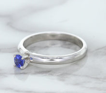Load image into Gallery viewer, 0.28ct Round Blue Sapphire Ring in 14K White Gold