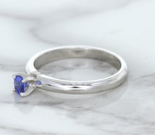 Load image into Gallery viewer, 0.28ct Round Blue Sapphire Ring in 14K White Gold
