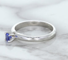 Load image into Gallery viewer, 0.28ct Round Blue Sapphire Ring in 14K White Gold